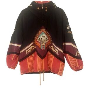 Bogner Black Red Hooded Ski Jacket Winter Statement Coat